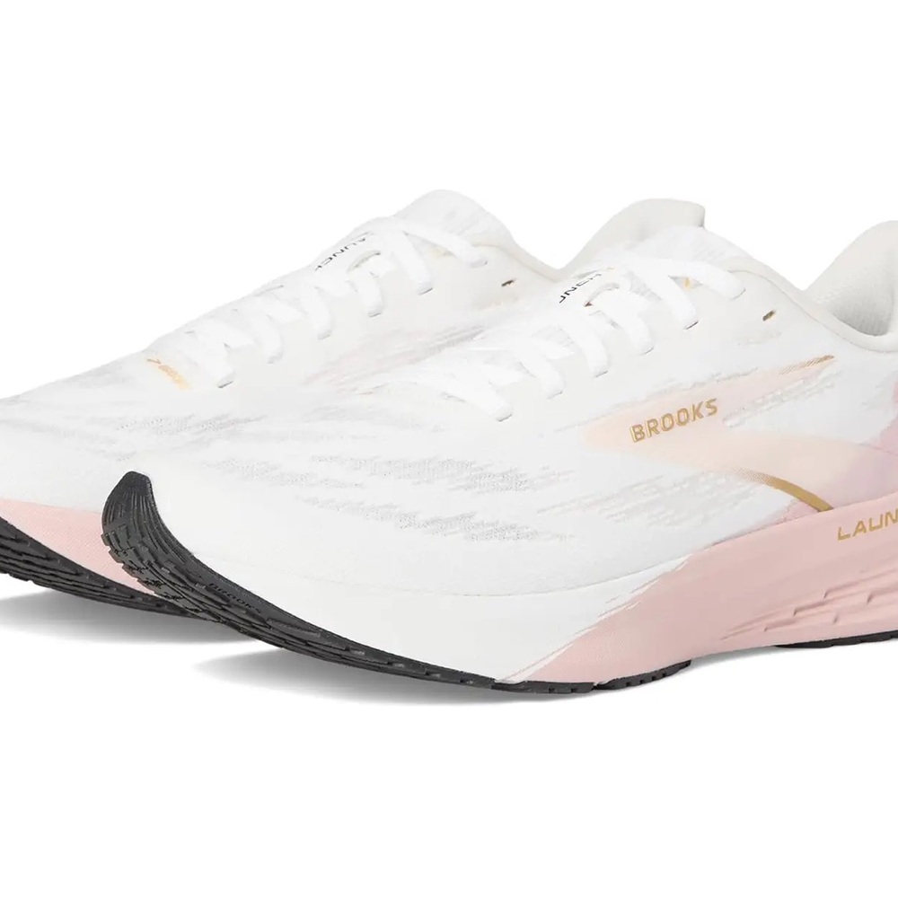 Brooks Women's Launch 11 White and Pink Running Athletic Shoes - Picture 6 of 10